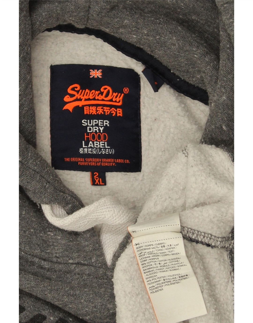 SUPERDRY Pulover grafic pentru bărbați, bumbac striat 2XL, gri