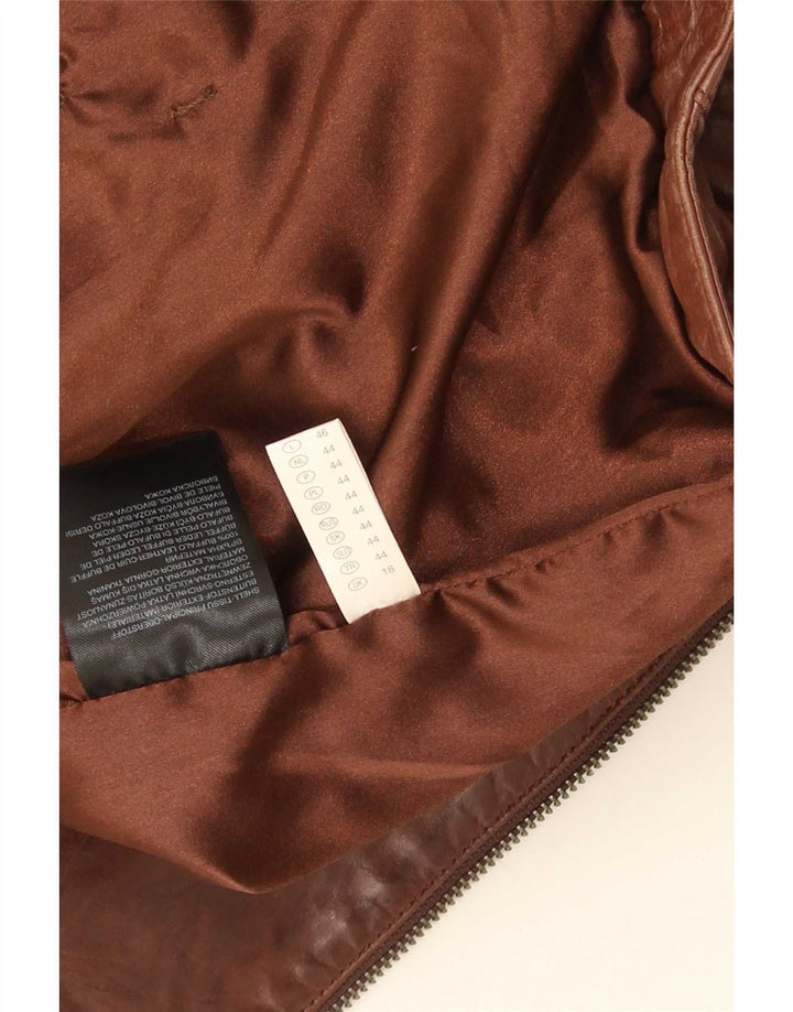 Jachetă de piele pentru femei C & A UK 18 XL maro