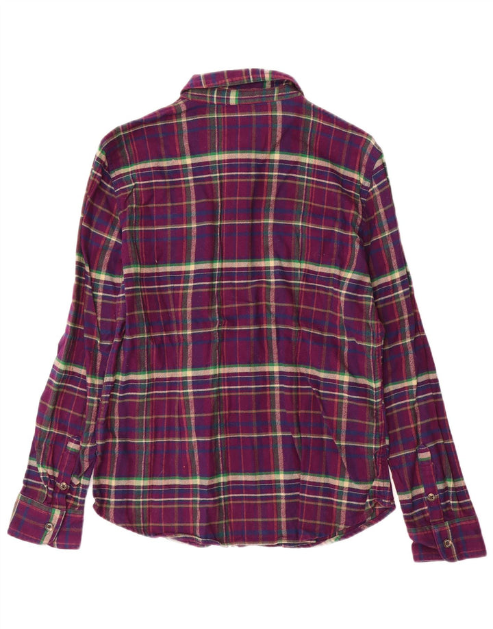 Cămașă de flanel pentru femei Chaps UK 14, bumbac carouri violet mediu