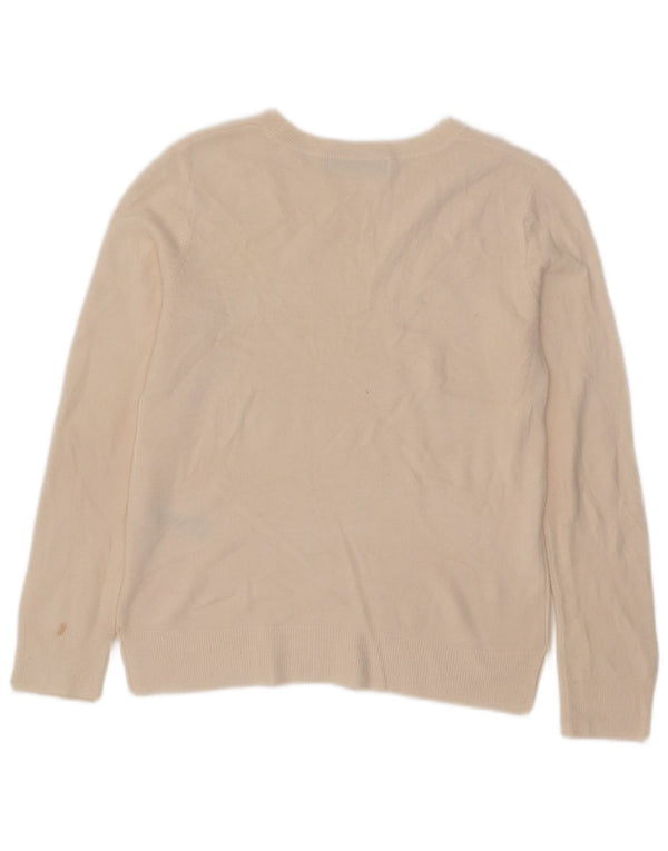 Pulover pentru femei Marks & Spencer cu decolteu rotund UK 10 Mic Bej Acrilic
