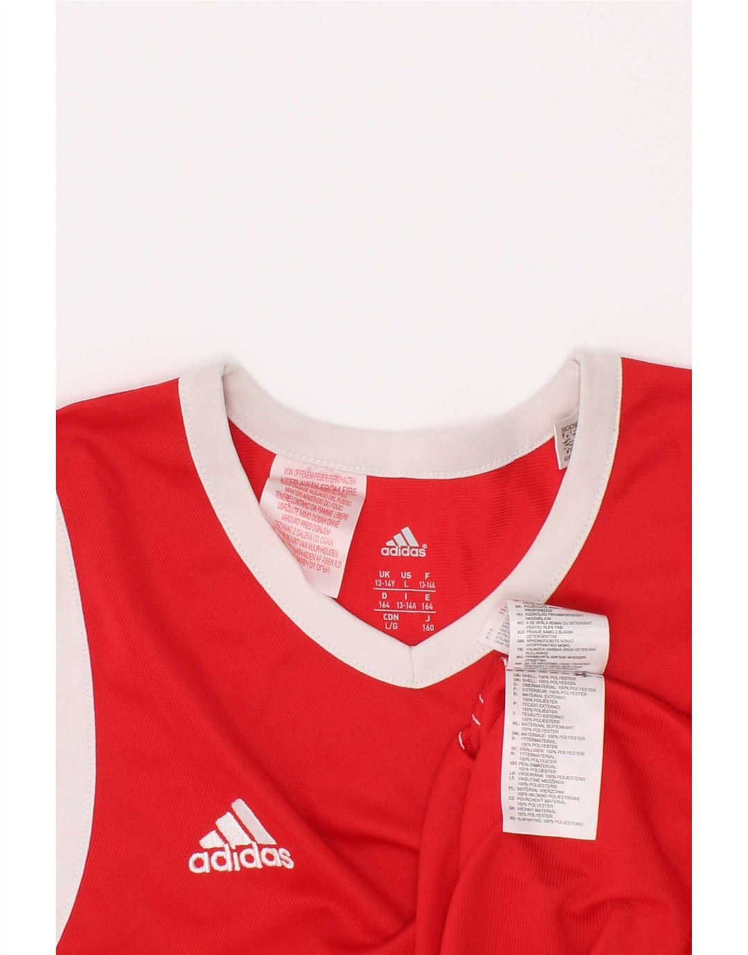 Vesta pentru băieți Adidas Top 13-14 ani Poliester color bloc roșu