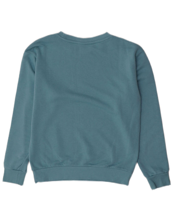 PUMA Womens Oversized Graphic Sweatshirt Jumper UK 6 XS Blue