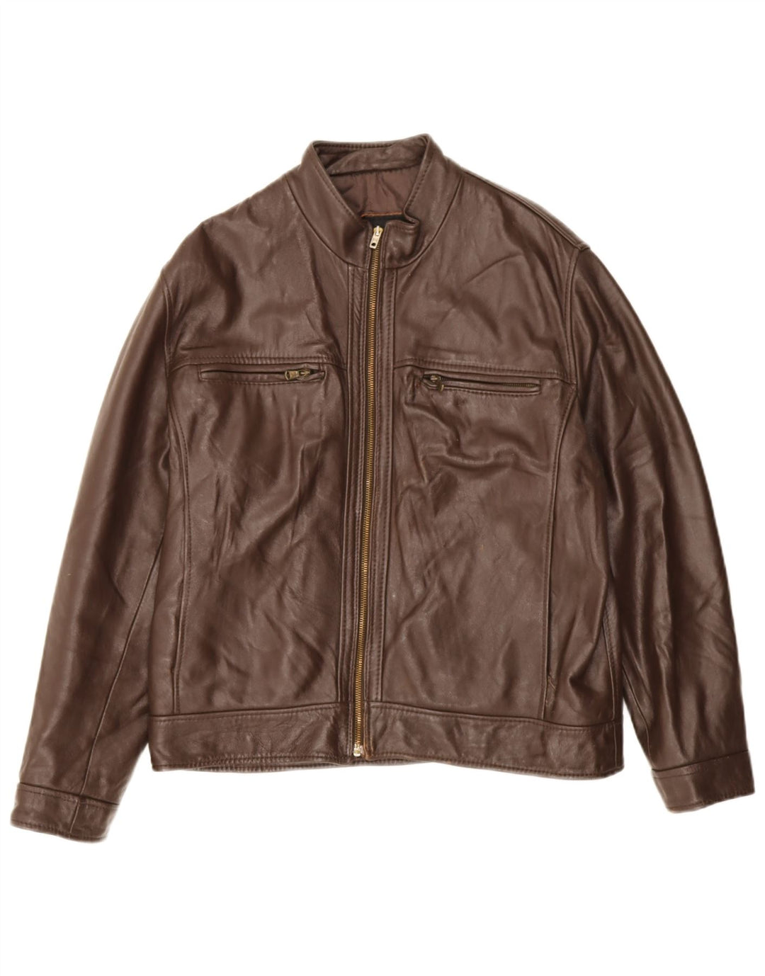 Jachetă Bomber din piele pentru bărbați Emanuele Curci UK 40 Large Brown