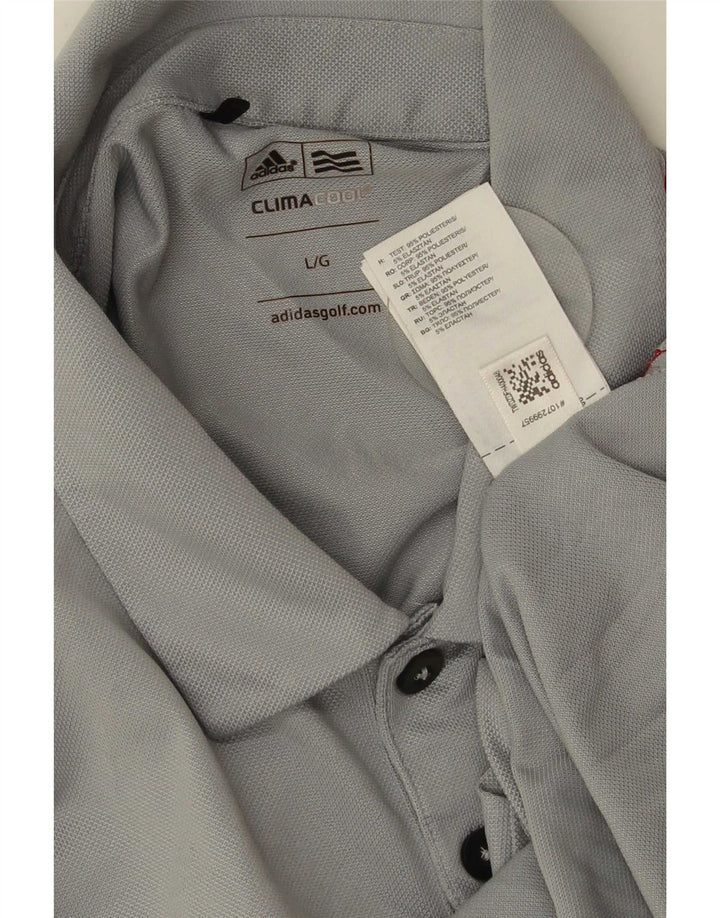 Tricou polo Adidas Climacool pentru bărbați, mare, gri, poliester color bloc