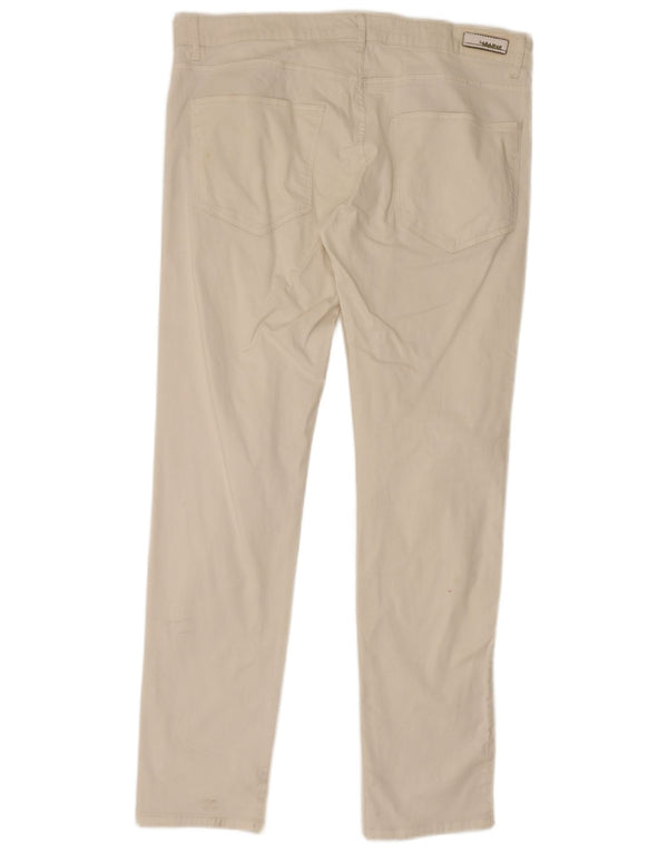 Pantaloni casual drepti pentru bărbați Zara EU 46 XL W36 L32 Bumbac alb