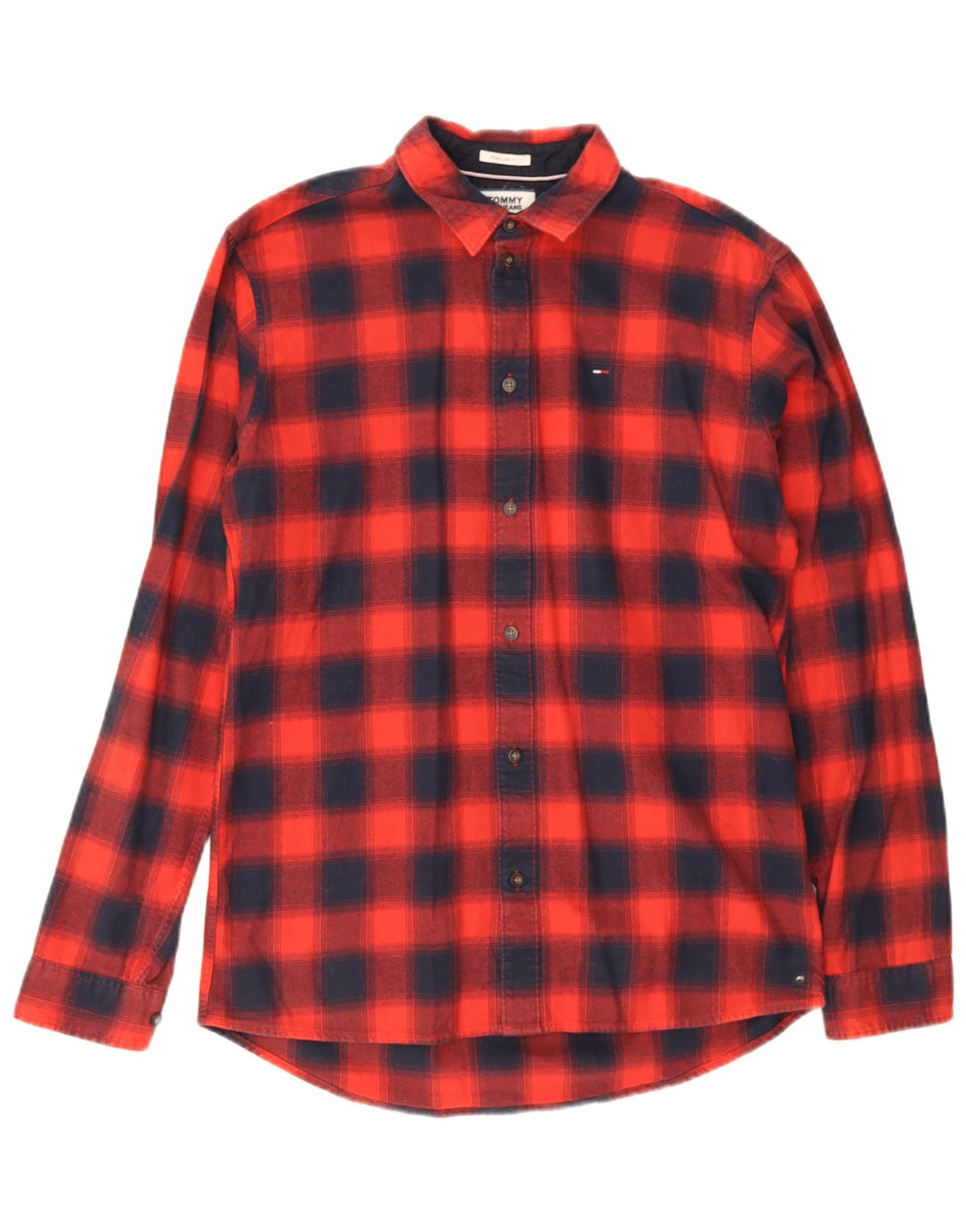 Cămașă de flanel pentru bărbați Tommy Hilfiger, cu carouri, roșu mediu