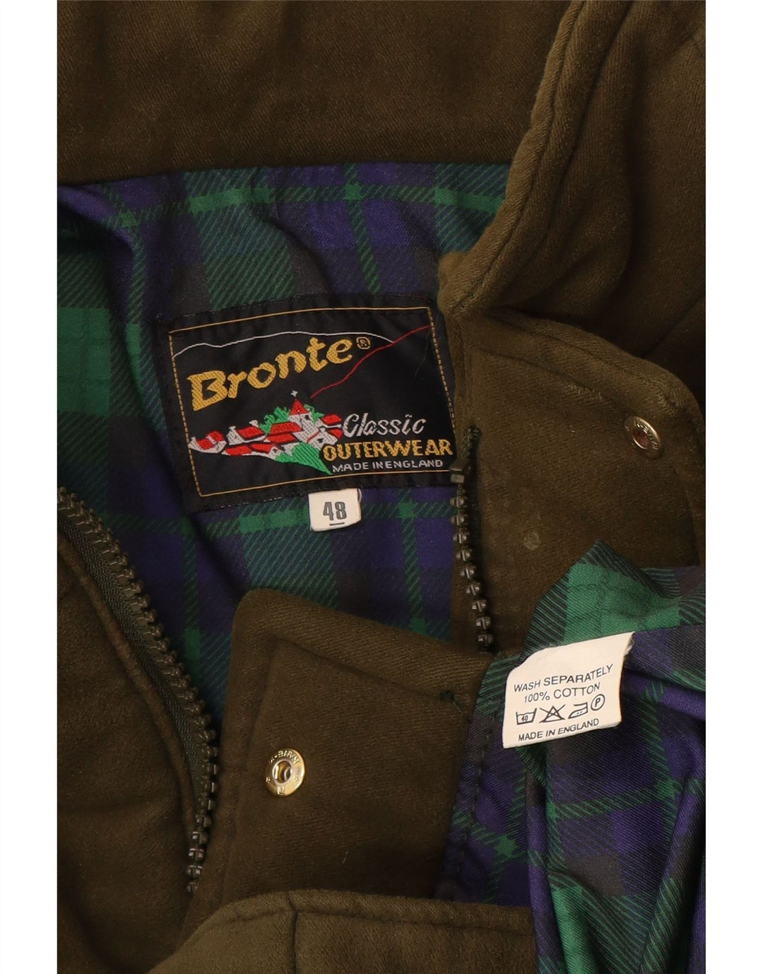 Jachetă căptușită BRONTE pentru bărbați UK 48 4XL Kaki Bumbac