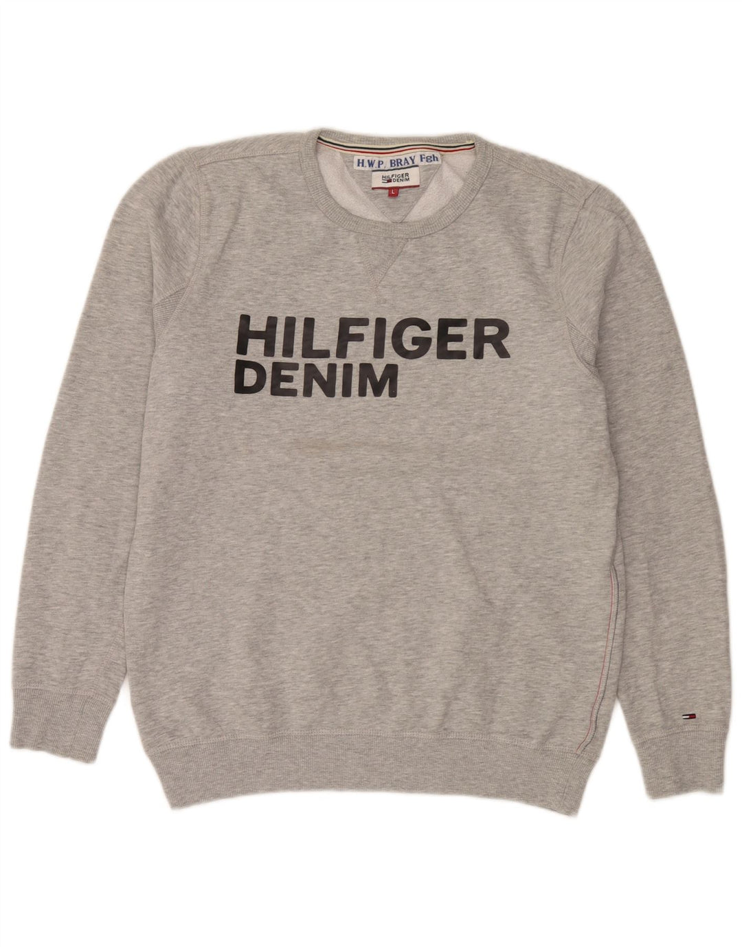 Hanorac grafic pentru bărbați Tommy Hilfiger Pulover mare din bumbac gri
