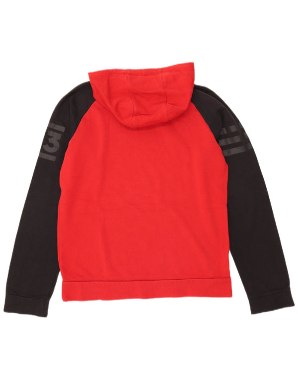 Adidas Mens Graphic Hoodie Jumper Medium Red Colourblock