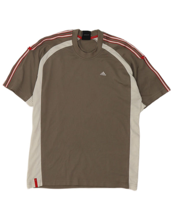 Tricou pentru bărbați Adidas Top mic, gri, poliester color bloc