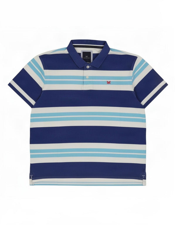 Crew Clothing Tricou polo pentru bărbați 2XL, bumbac cu dungi albastre