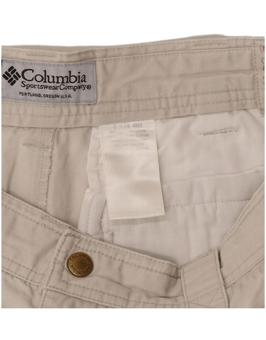 Pantaloni scurți cargo Columbia pentru bărbați W34, mari, bej, bumbac