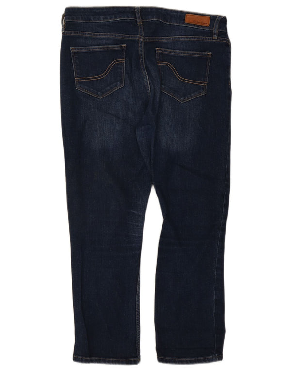 Fat Face, blugi tăiați pentru femei UK 12 Medium L30 L23 Bumbac bleumarin