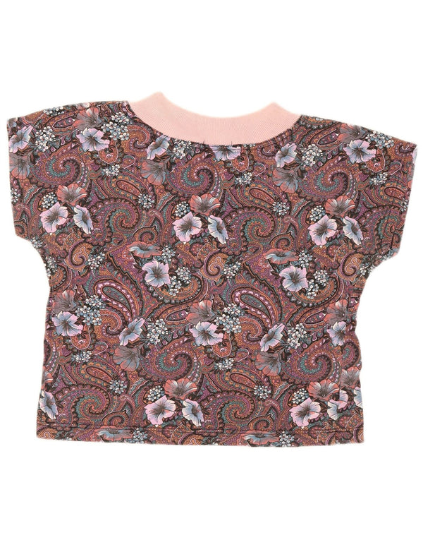 Tricou crop supradimensionat pentru femei Vintage UK 10 Small Multicolor Paisley