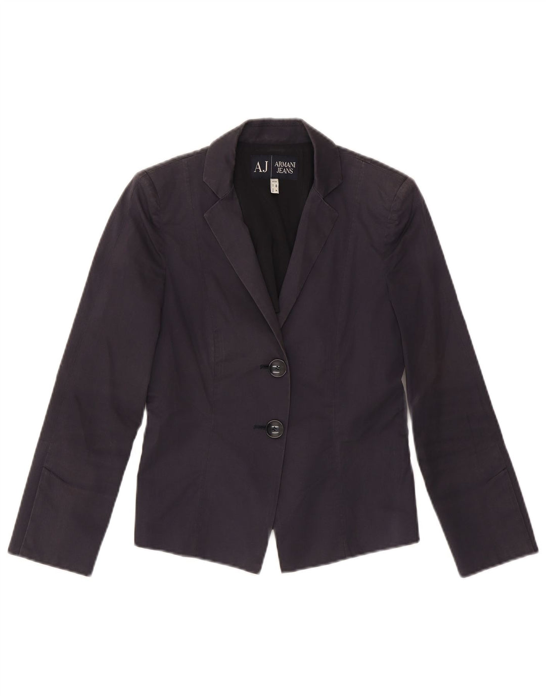 ARMANI Jachetă pentru femei Crop 2 Button Blazer US 4 Small Bluemarin Bumbac