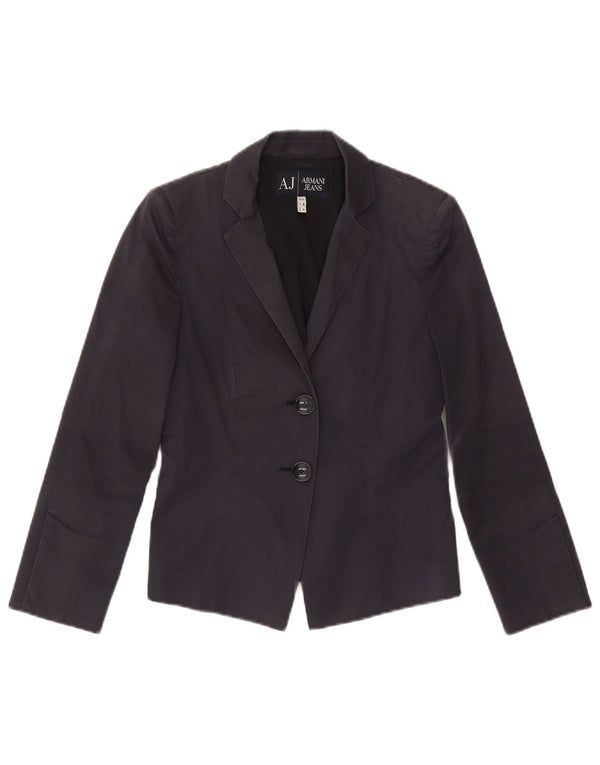 ARMANI Jachetă pentru femei Crop 2 Button Blazer US 4 Small Bluemarin Bumbac