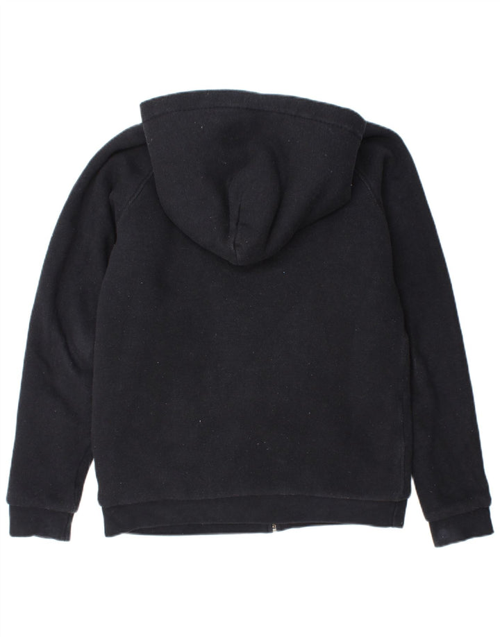 JACK WILLS Pulover cu glugă cu fermoar și grafic Sherpa pentru femei UK 10 Small Black