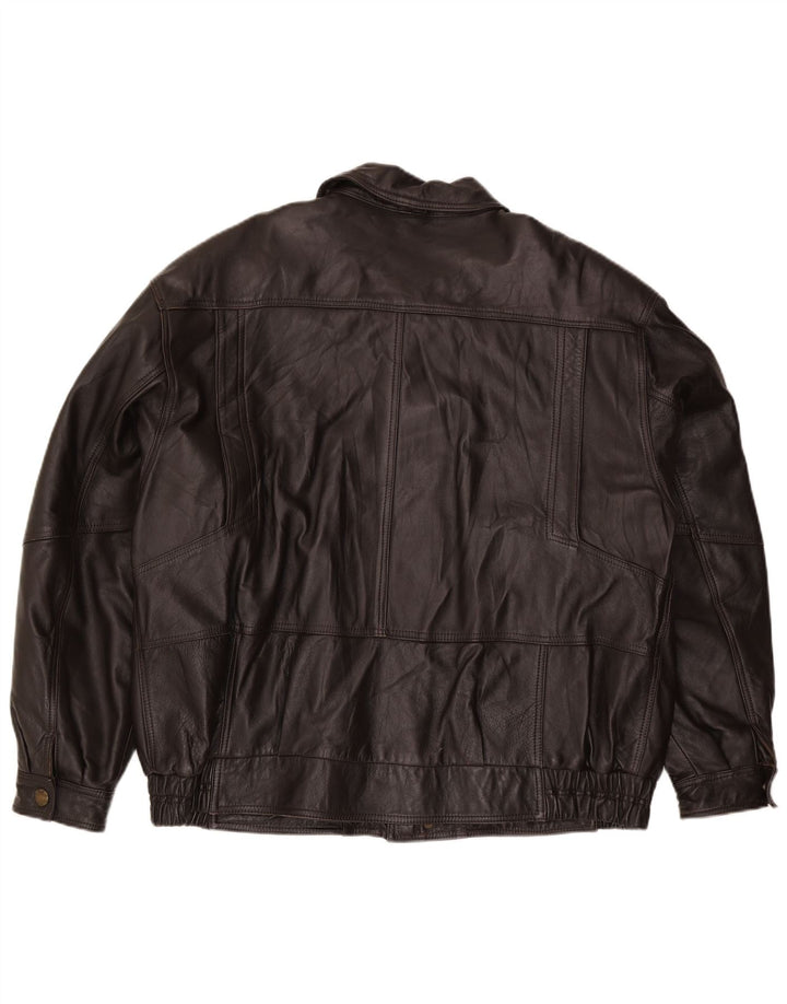 Geacă din piele vintage pentru bărbați IT 56 3XL maro