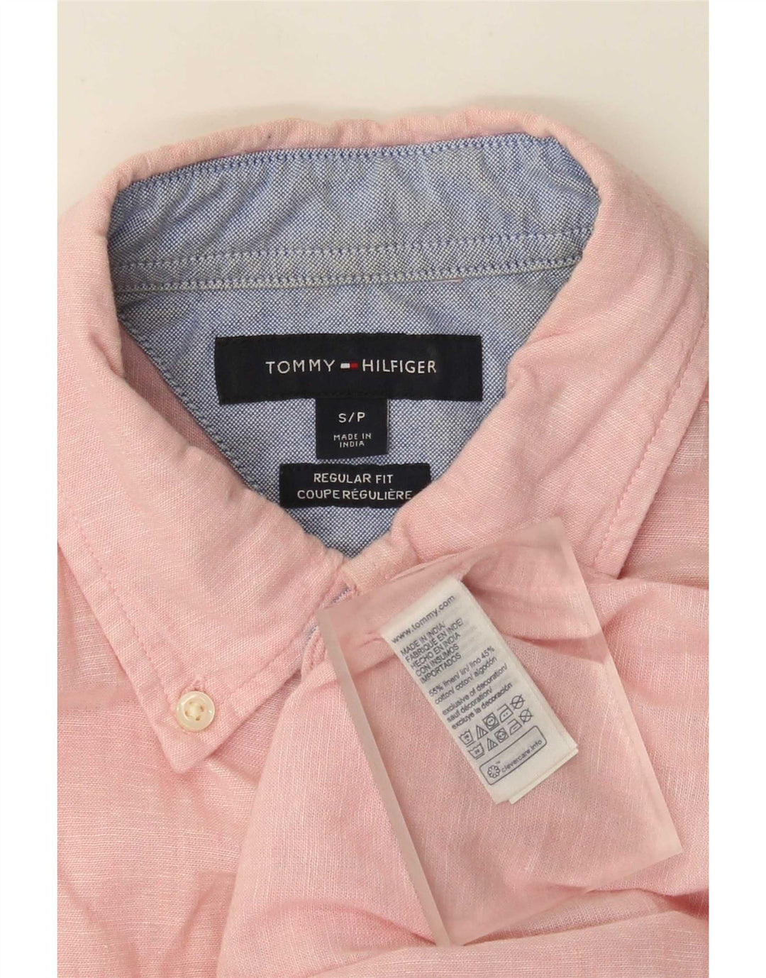 Cămașă pentru bărbați Tommy Hilfiger, cu mânecă scurtă, de culoare obișnuită, roz de in