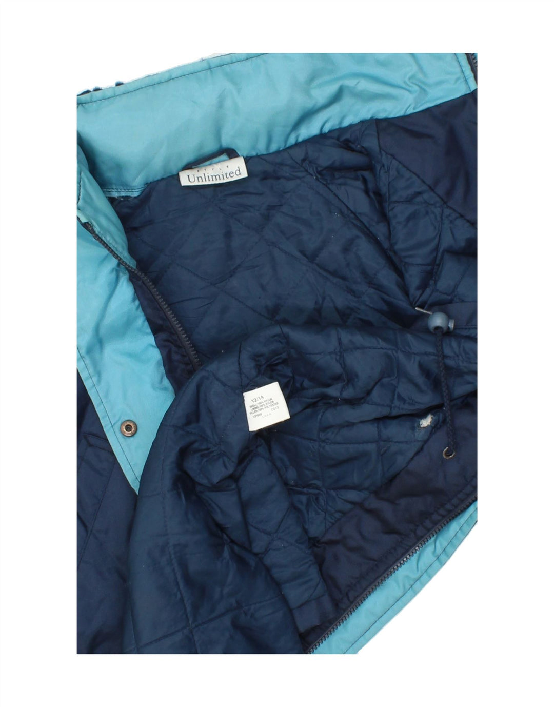 UNLIMITED Womens Windbreaker Jacket UK 12/14 Medium Navy Blue Nylon Vintage Unlimited and Second-Hand Unlimited from Messina Hembry 