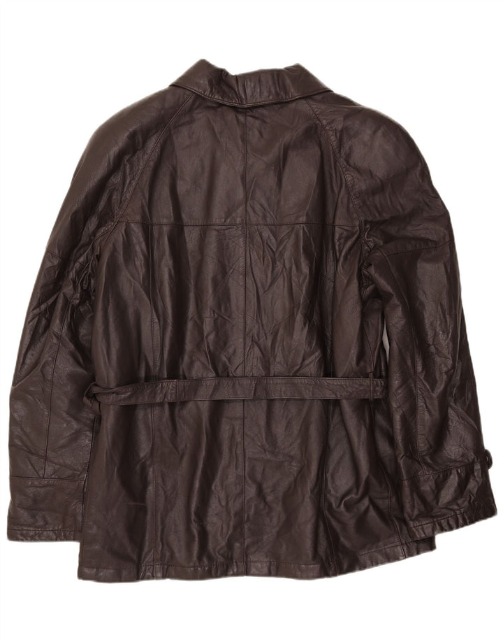 Jachetă de piele pentru bărbați VINTAGE IT 54 2XL din piele maro