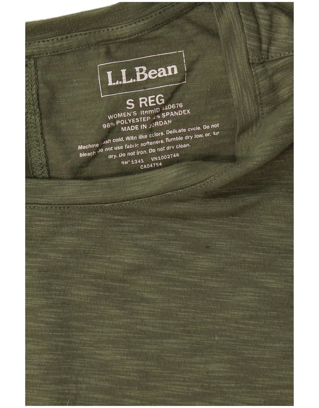L.L.BEAN Tricou pentru femei Top UK 10 Small Khaki Flecked Polyester