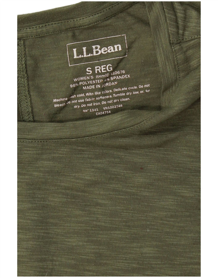 L.L.BEAN Tricou pentru femei Top UK 10 Small Khaki Flecked Polyester