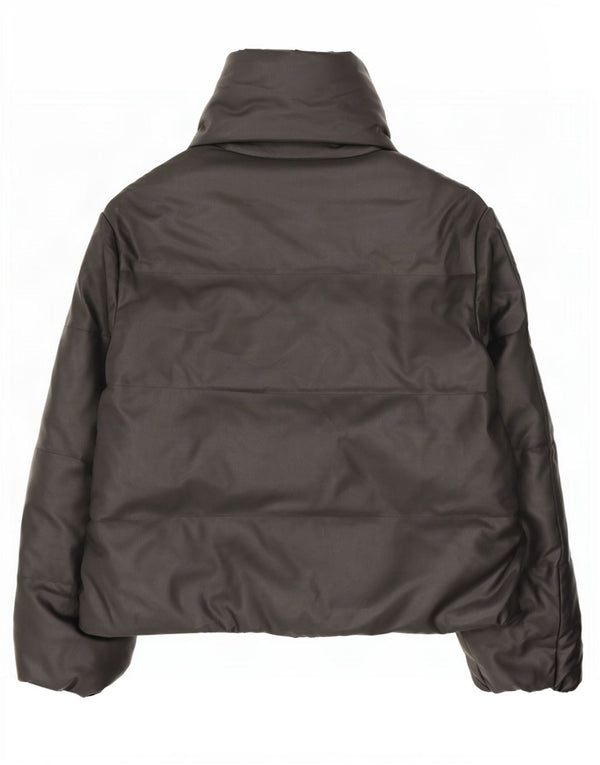 Zara Womens Crop Oversized Padded Jacket UK 6 XS Black Polyester