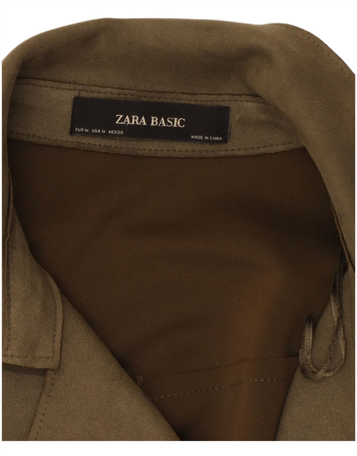 Trench pentru femei ZARA din piele intoarsa UK 14 Medium Khaki