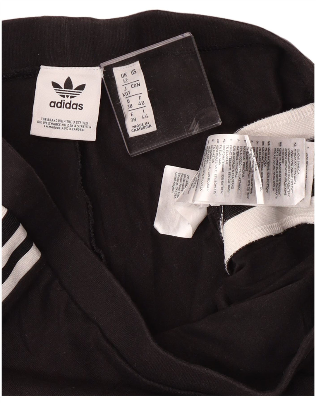 Leggings pentru femei Adidas UK 12, bumbac mediu negru