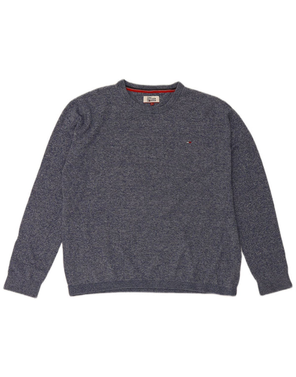 Pulover pentru damă Tommy Hilfiger cu gât crew pulover UK 16 mare bumbac bleumarin