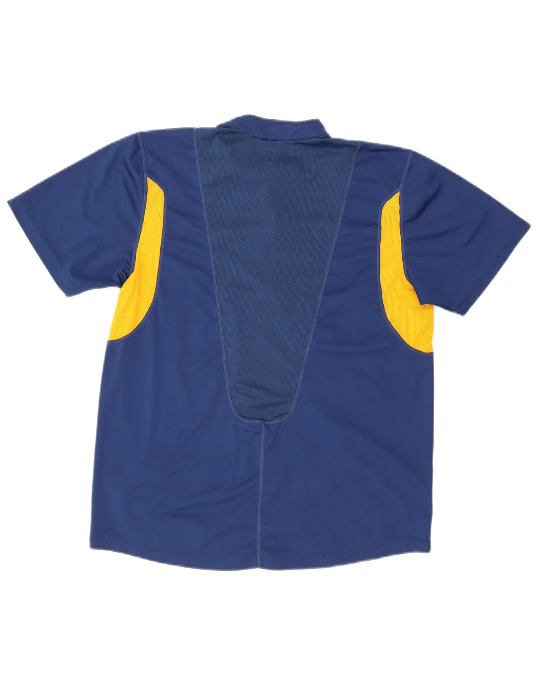 Tricou pentru bărbați Nike, cu fermoar, cu gât, Marea Britanie 38/40, albastru mediu, poliester bloc de culoare