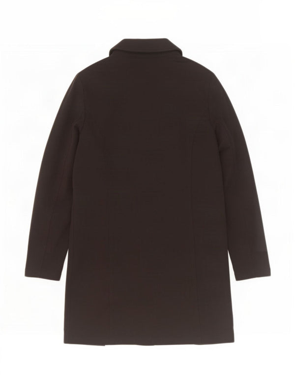 Nautica Womens Double Breasted Coat UK 14 Medium Black Cotton