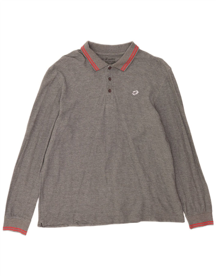 Tricou polo cu mânecă lungă pentru bărbați Lotto 2XL gri