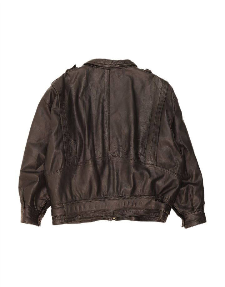 Jachetă de piele pentru bărbați VINTAGE UK 44 2XL din piele neagră