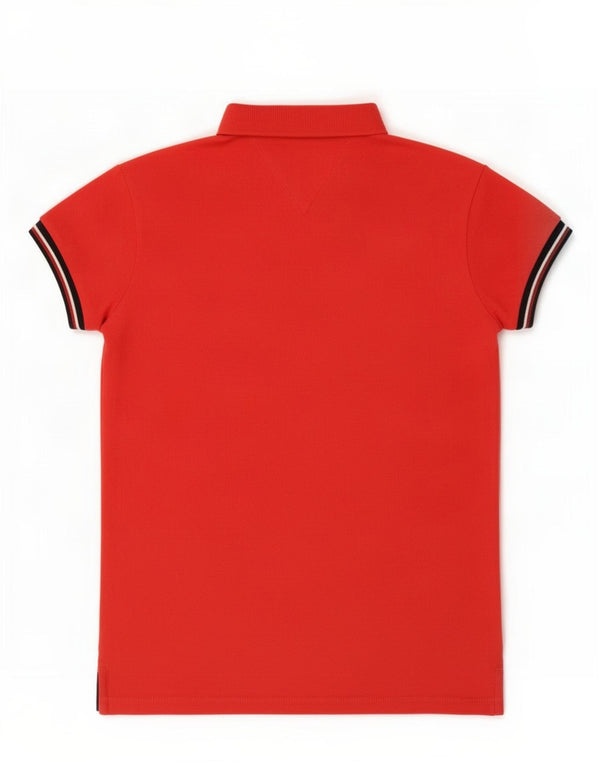 Tricou polo Tommy Hilfiger pentru fete 11-12 ani bumbac roșu