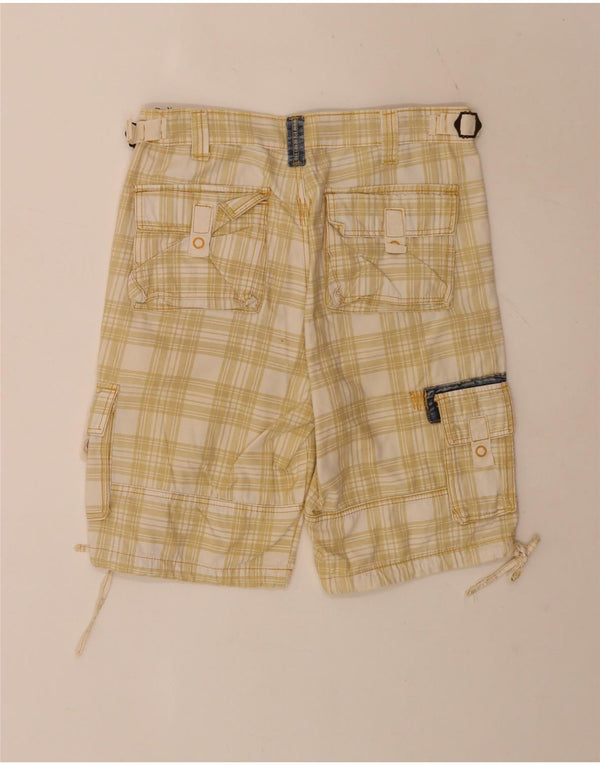 Pantaloni scurți vintage pentru bărbați obișnuiți IT 48 Medium W34 în carouri bej