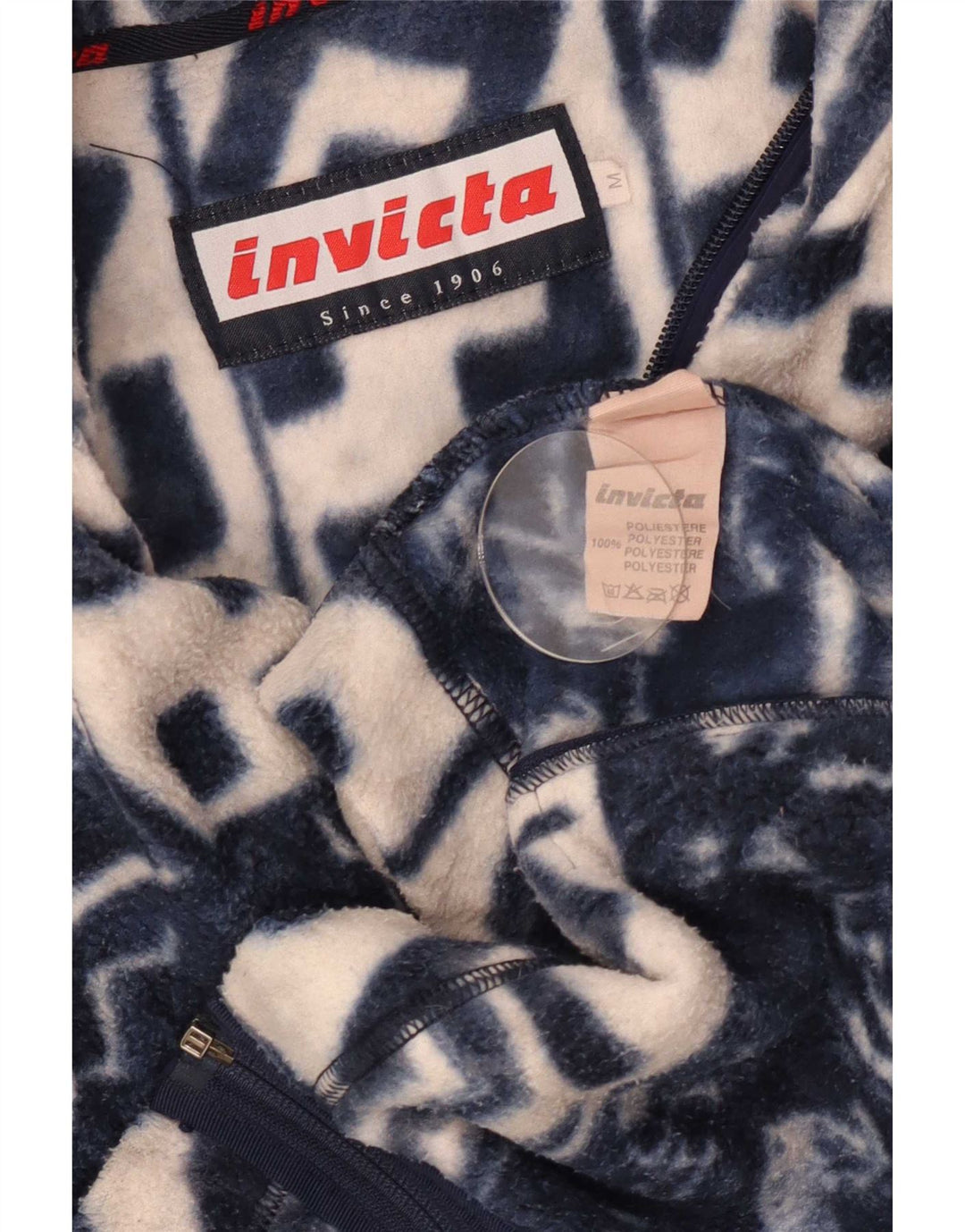 Invicta Mens Fleece Gilet UK 38 Medium Bleumarin Poliester Geometric