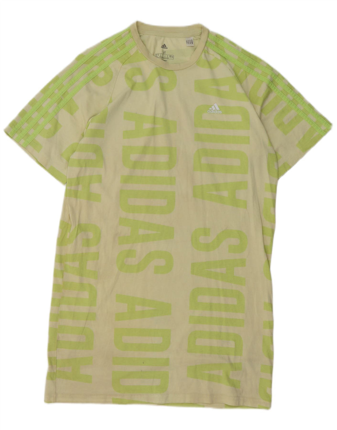 Rochie tricou grafic ADIDAS pentru femei UK 12/14 bumbac verde mediu