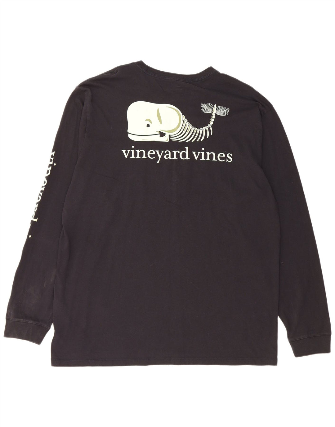 VINEYARD VINES Top grafic pentru bărbați cu mânecă lungă XL, bumbac negru
