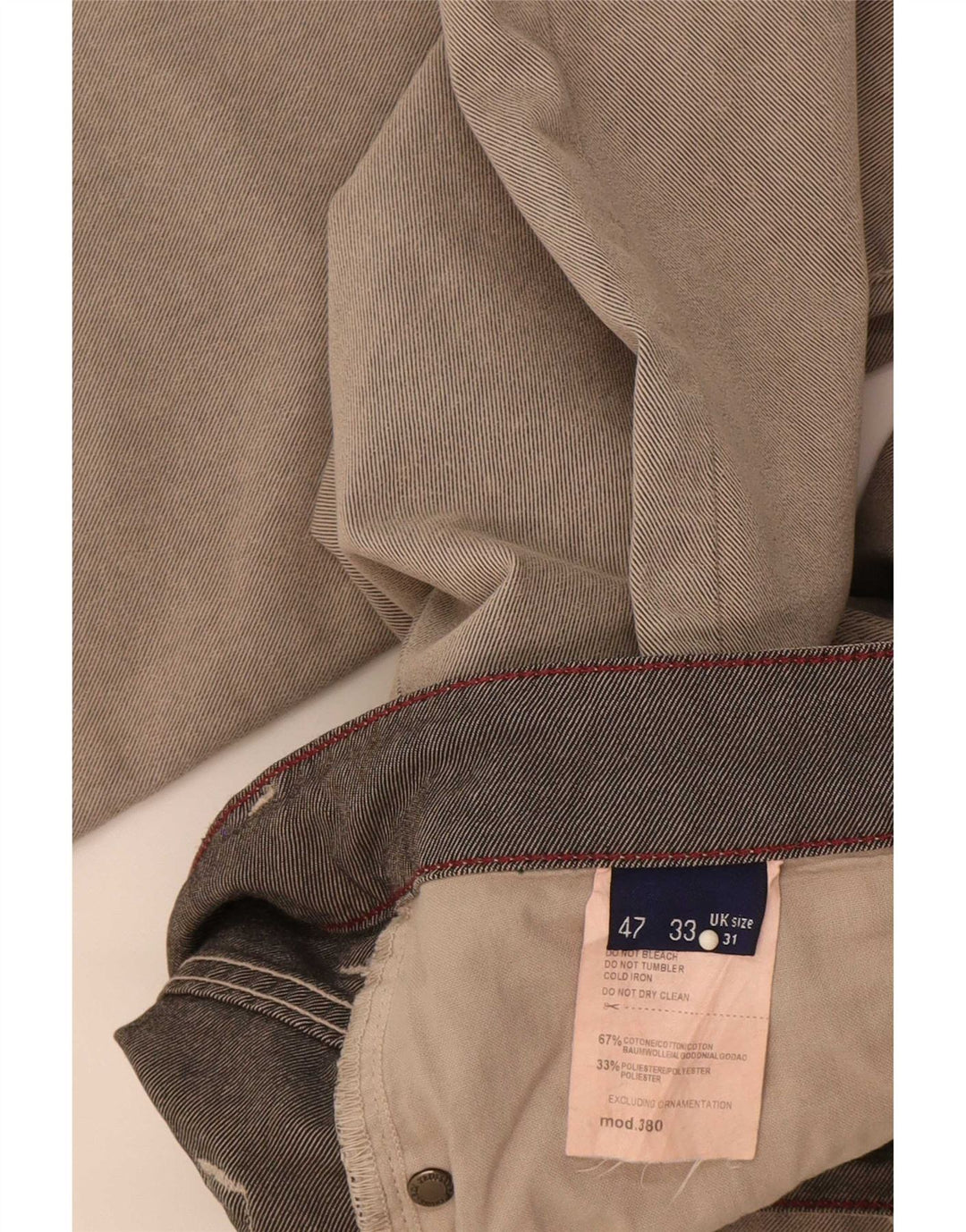 Trussardi blugi drepti pentru bărbați W31 L33 bumbac gri