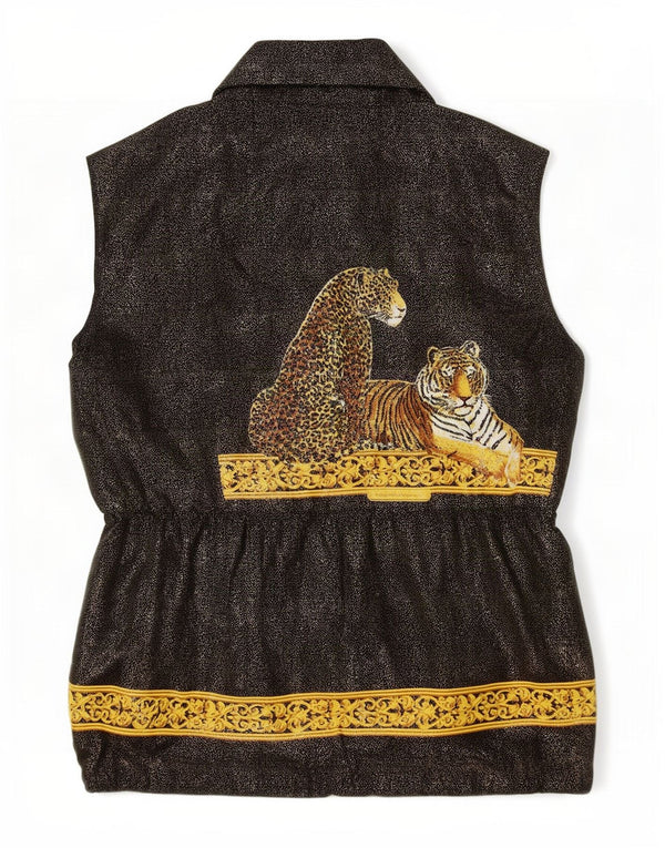 Gilet pentru femei Diva UK 18 XL, negru, imprimeu cu animale