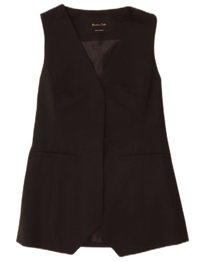 Massimo Dutti jachetă blazer fără mâneci pentru femei UK 6 XS poliester negru