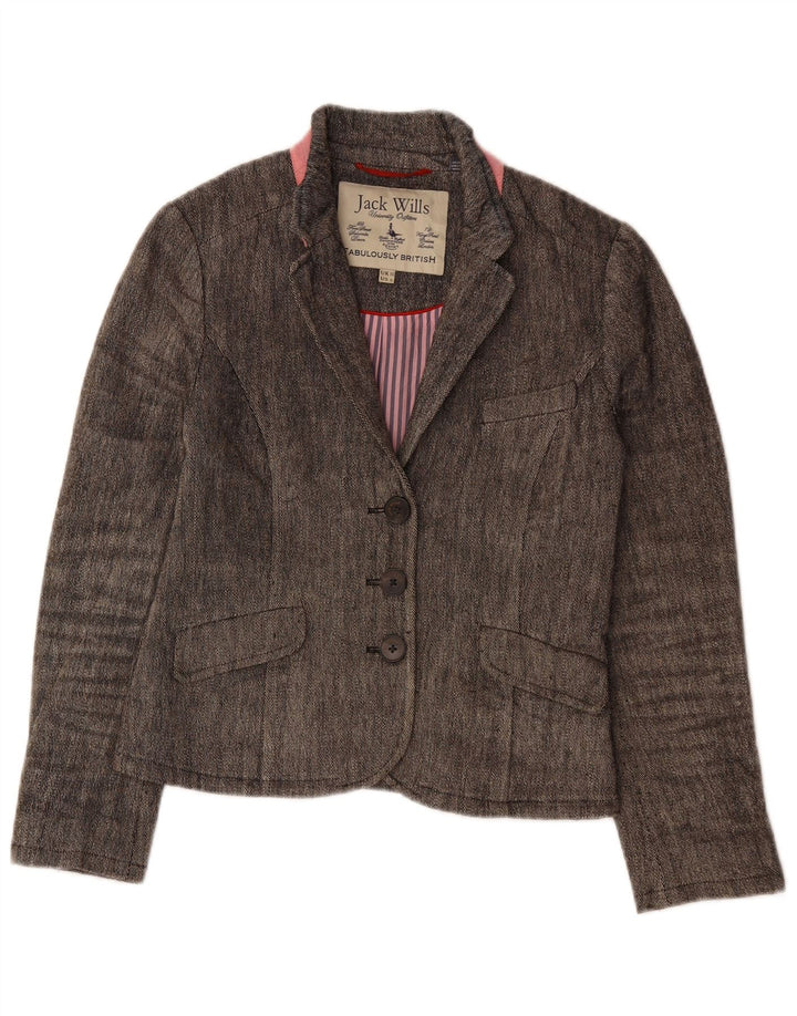 JACK WILLS Jachetă pentru femei cu 3 nasturi, UK 10, in mică, gri