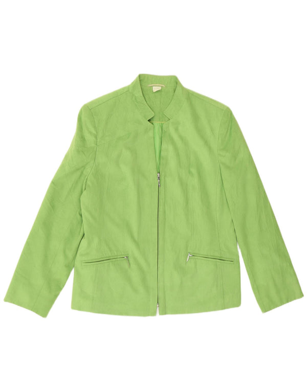 Blazer vintage pentru femei UK 12 Poliester verde mediu