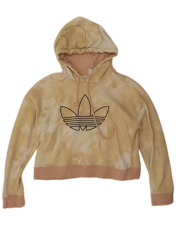 Pulover cu capota supradimensionat pentru femei Adidas UK 10, Bej, Tie Dye