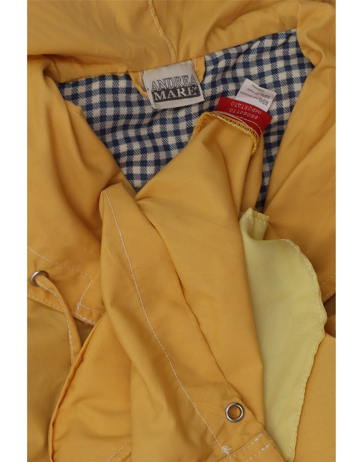 ANDREA MARE Womens Hooded Windbreaker Jacket UK 16 Large Yellow Polyester