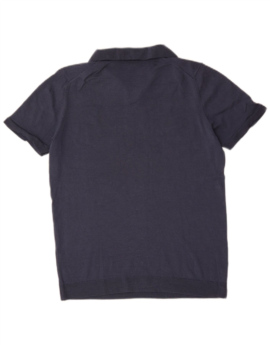 Pulover Massimo Dutti pentru bărbați, cu mânecă scurtă, cu gât polo, bleumarin mediu