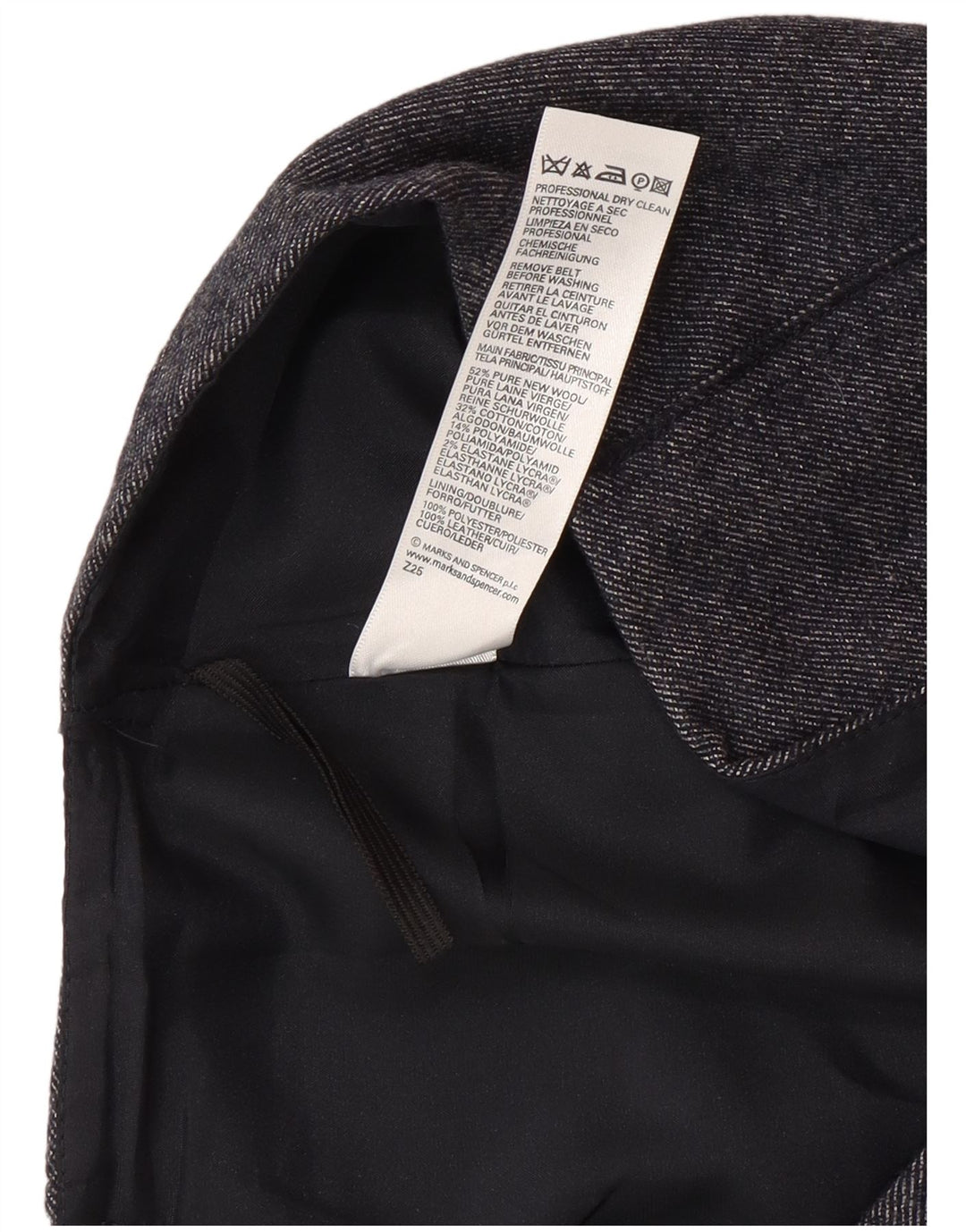 Fusta midi pentru femei Marks & Spencer UK 14 Medium W30 Lână bleumarin