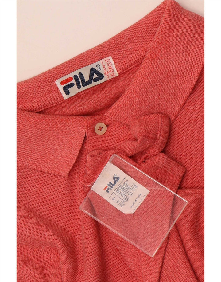 Tricou polo Fila Bărbați cu mânecă lungă IT 50 Bumbac Roșu Mediu